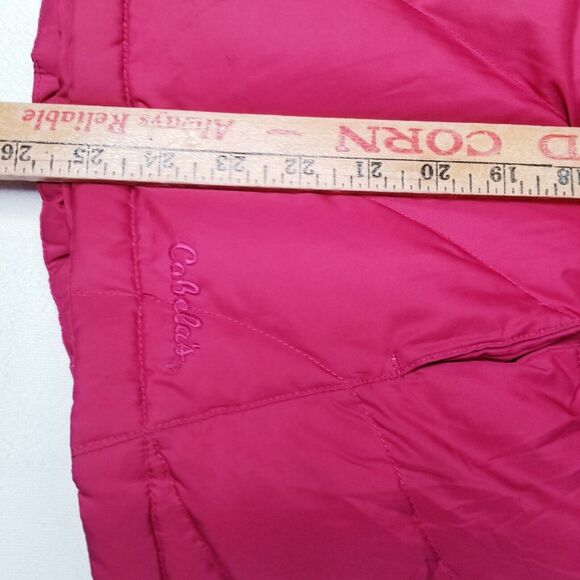 Cabelas Womens Goose Down Puffer Jacket Coat 550 Fill Wine Color Size Small - Picture 7 of 11